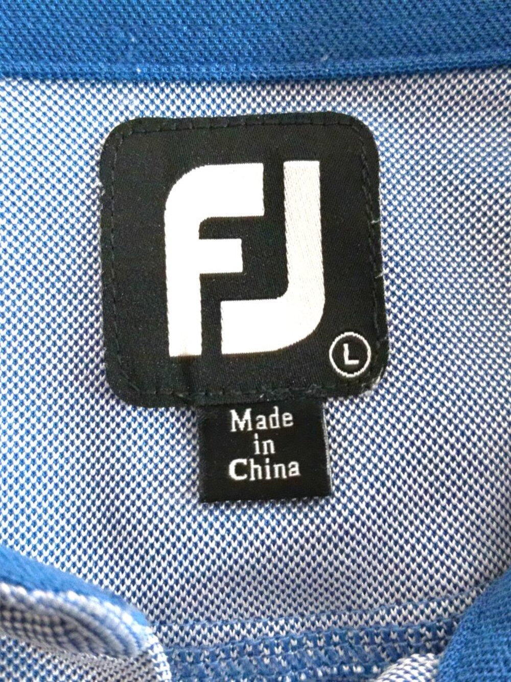 FootJoy FJ Men’s Golf Polo Shirt Large Blue White Stripe Short Sleeve Perform - Picture 2 of 3